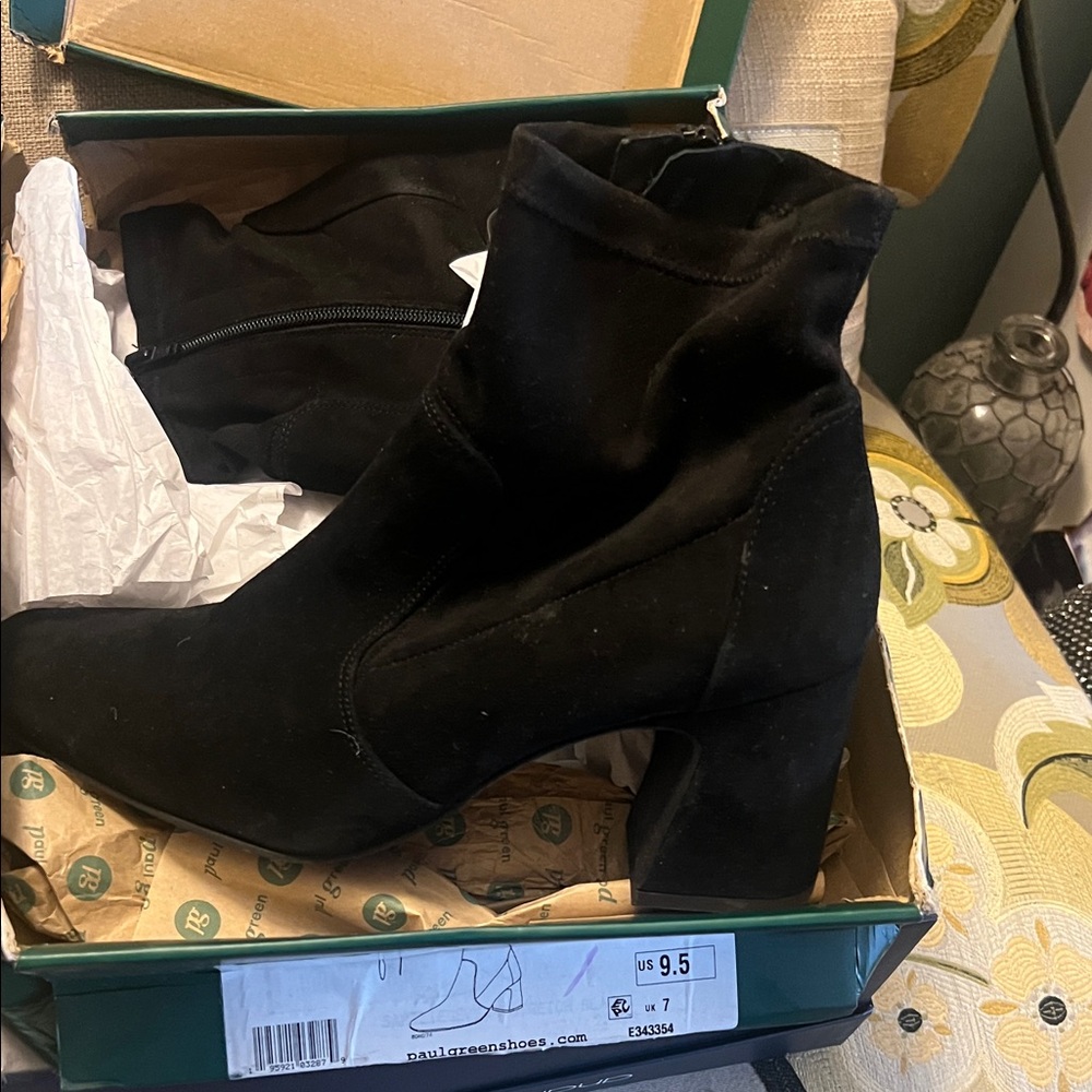 Paul Green Women's Elegant Black Heeled Boots